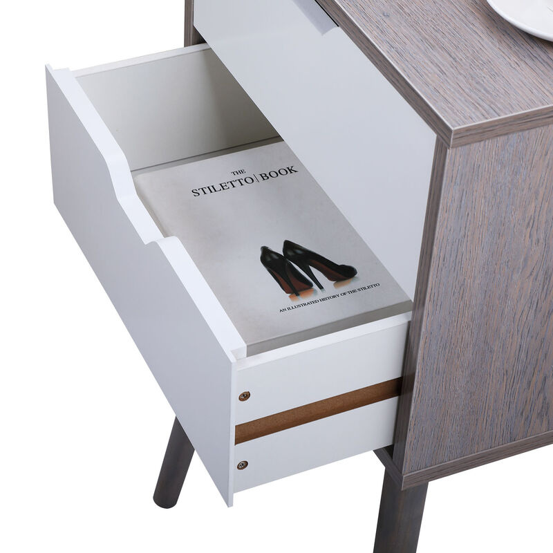 Streamdale Gray 2-Drawer Bedside Tables (Set of 2)