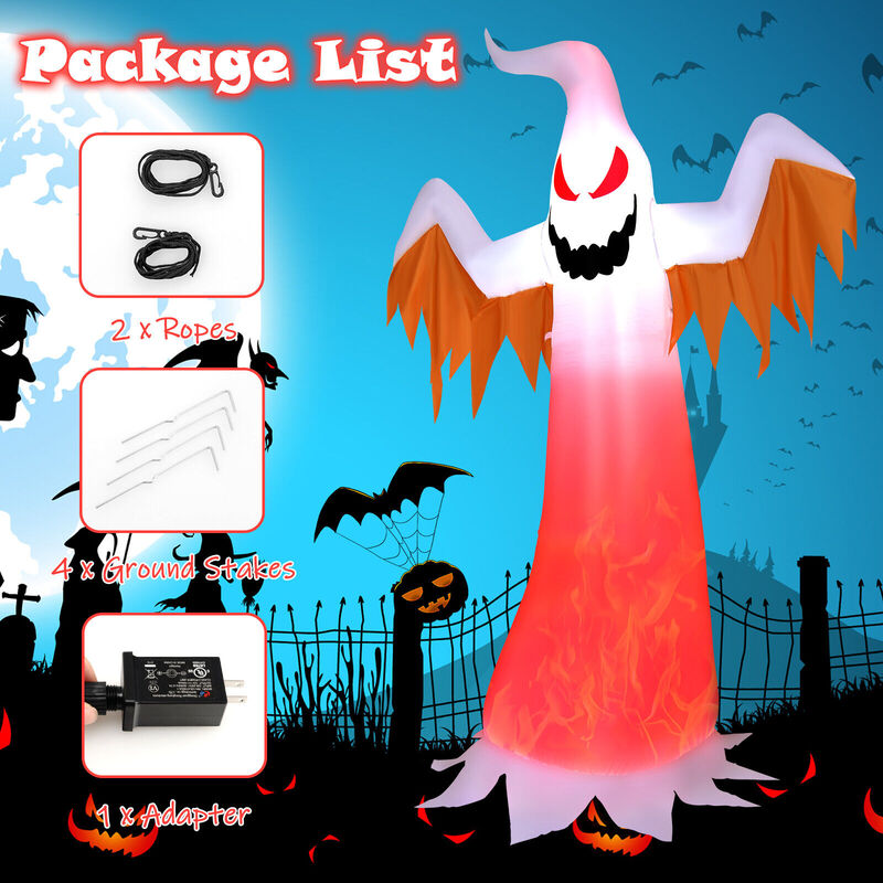 6 Feet Halloween Inflatable Ghost Quick Blow up Halloween Decor with LED Lights