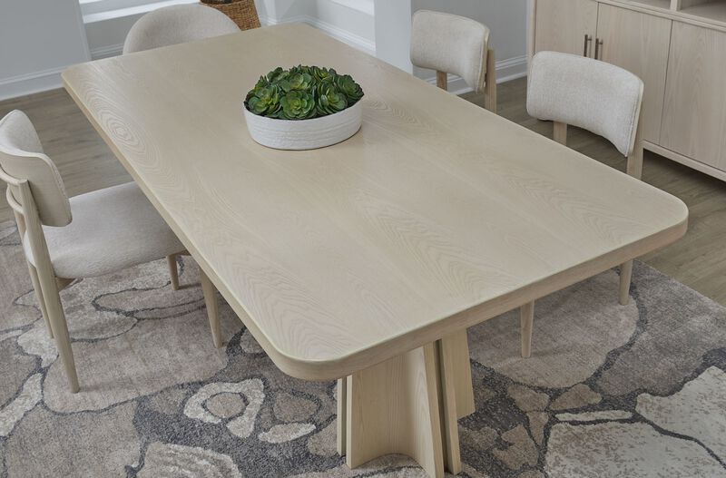 Zinnia Ash Wood Double Pedestal Dining Table