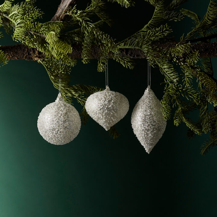 Ornament (Set of 6) 4.25"H, 5"H, 6.5"H Glass