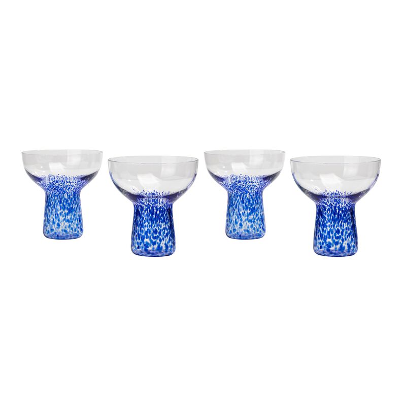 Dottie Clear Orange Dots Cocktail Glass - Set of 4