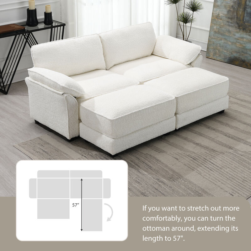 4 Seat Upholstered Sleeper Sectional Sofa