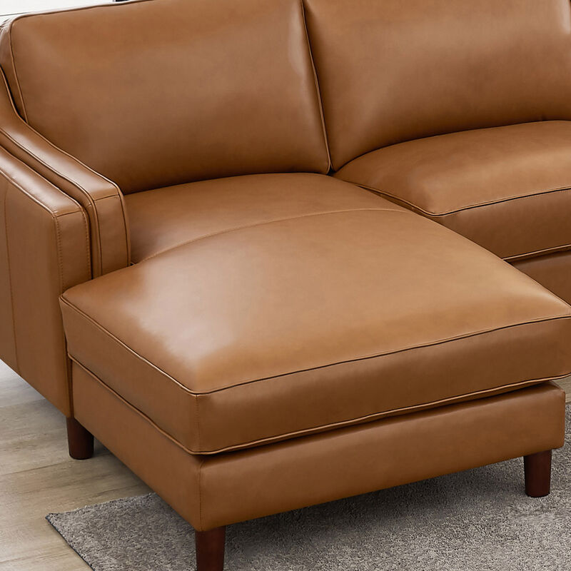 Bella Top Grain Leather U-Shaped Sectional with Left Chaise