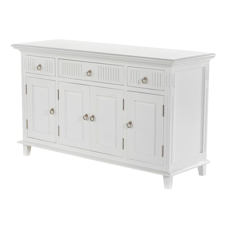 Belen Kox Classic White Buffet Sideboard with 4 Doors and 3 Drawers, Belen Kox