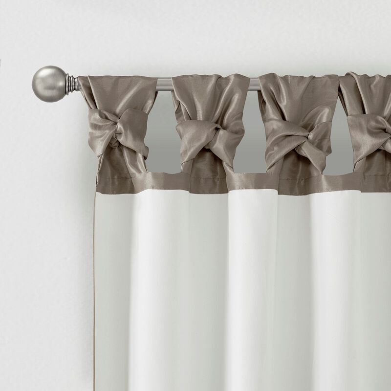 Gracie Mills Elroy Twist Tab Lined Faux Silk Window Curtain Panel - 50x108"