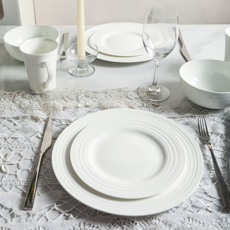 Stone Lain Eleanor Bone China 16 Piece Dinnerware Set, White