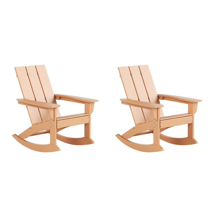 WestinTrends Modern Adirondack Outdoor Rocking Chair (Set of 2)