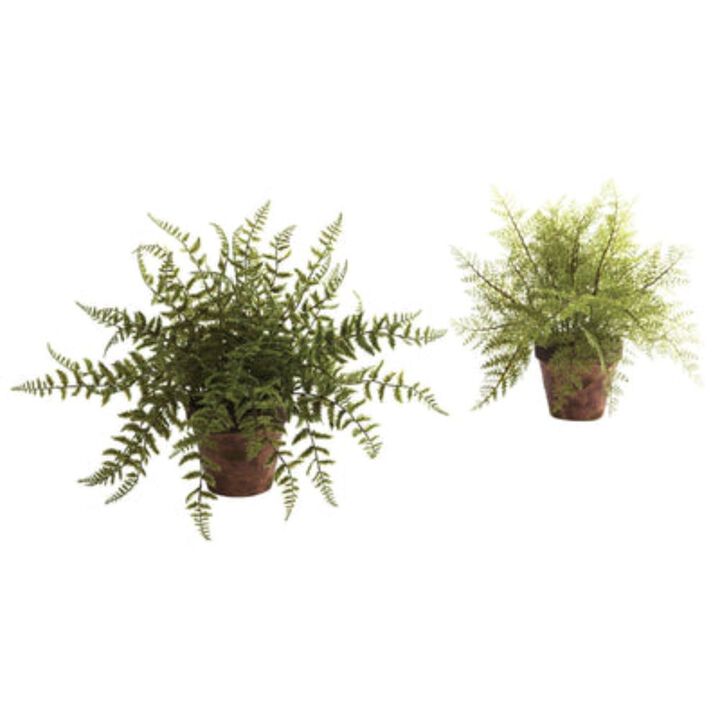 Hivvago Fern w/Decorative Planter (Set of 2)