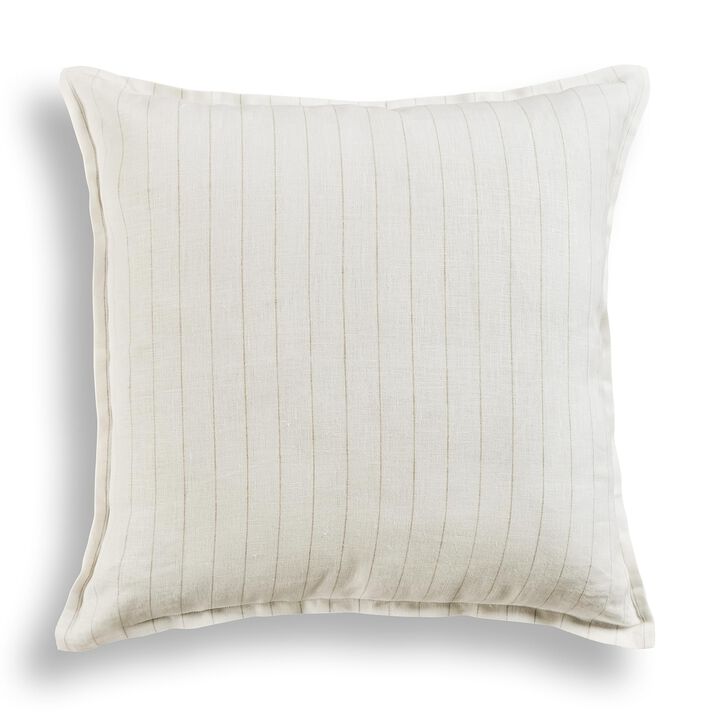 Solino Home Decorative Linen Pillow Cover 20 x 20 Inch - 100% European Flax Throw Pillow Case with Invisible Zipper | Santa Barbara