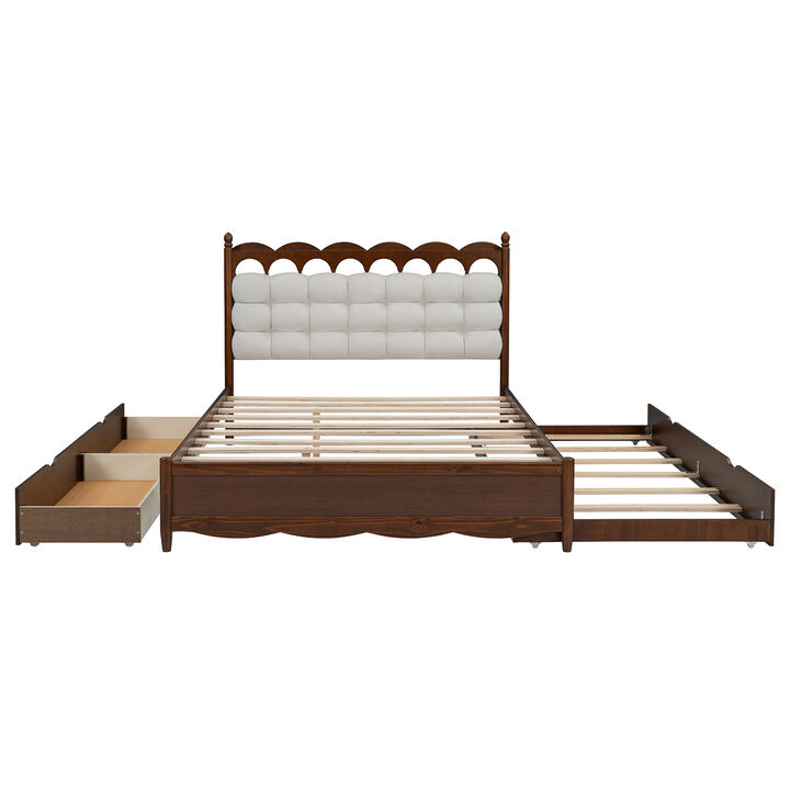 Merax Wooden Platform Bed with 2 Drawers and 1 Trundle