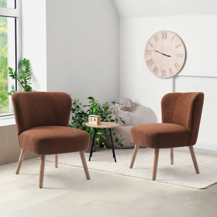 WestinTrends 25" Wide Upholstered Boucle Accent Chairs Set of Two