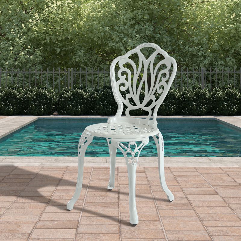 MONDAWE Special Pattern Cast Aluminum Bistro Chairs (Set of 2)