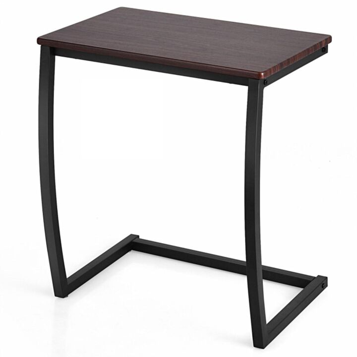 Hivvago Steel Frame C-shaped Sofa Side End Tabl