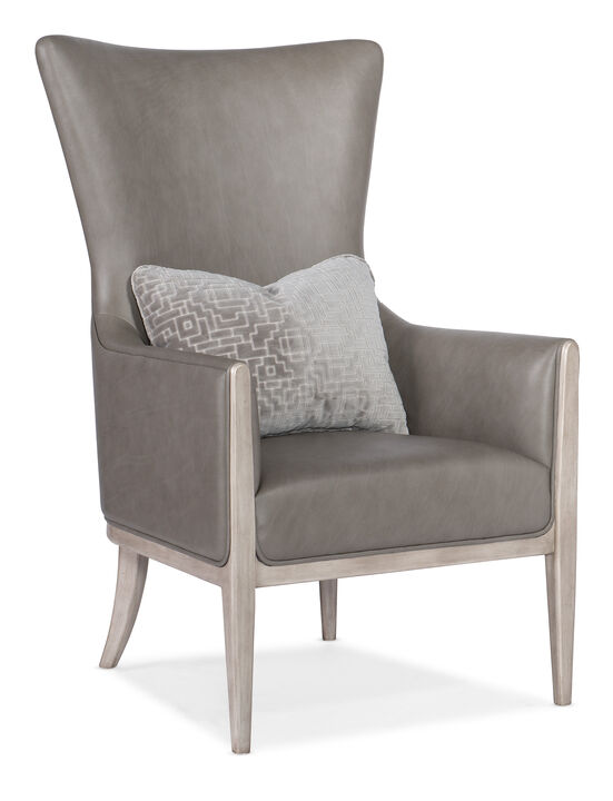 Kyndall Club Chair in Grey with Accent Pillow