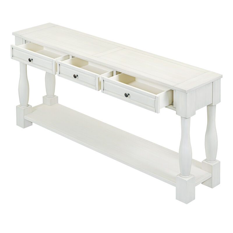 Merax Long Console Table with 3 Drawers