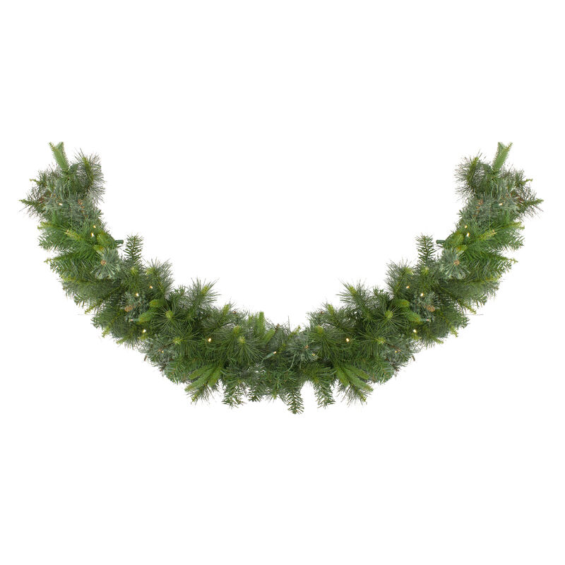 6' x 14" Pre-Lit Ashcroft Cashmere Pine Artificial Christmas Garland  Warm White LED Lights