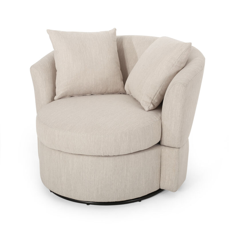 Modern Swivel Accent Chair with Pillows