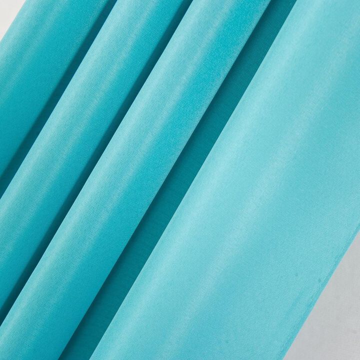 Olivia Gray Gilbert Solid Single Grommet Curtain Panel Pair - 54x84", Turquoise