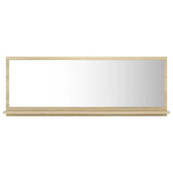 vidaXL Bathroom Mirror Sonoma Oak 39.4"x4.1"x14.6" Chipboard