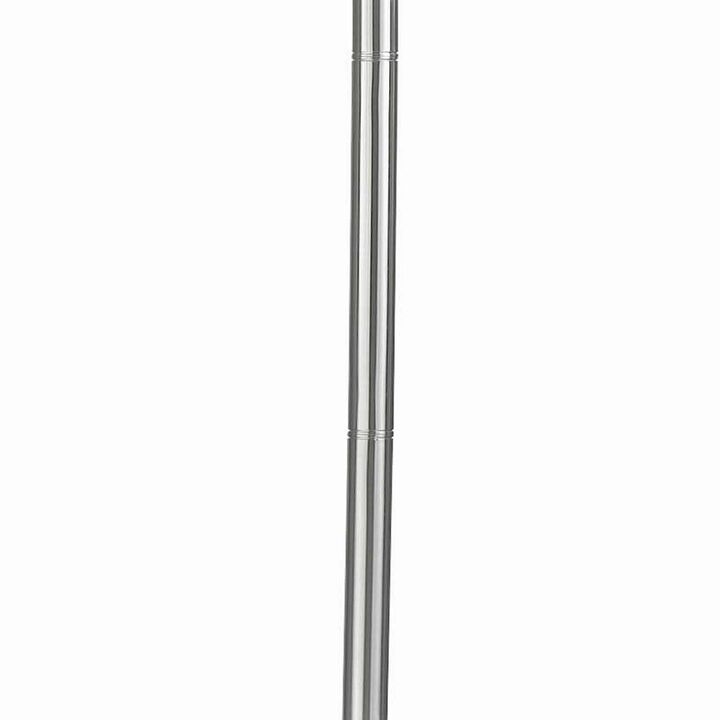 3 Way Torchiere Floor Lamp with Frosted Glass shade and Stable Base, White-Benzara