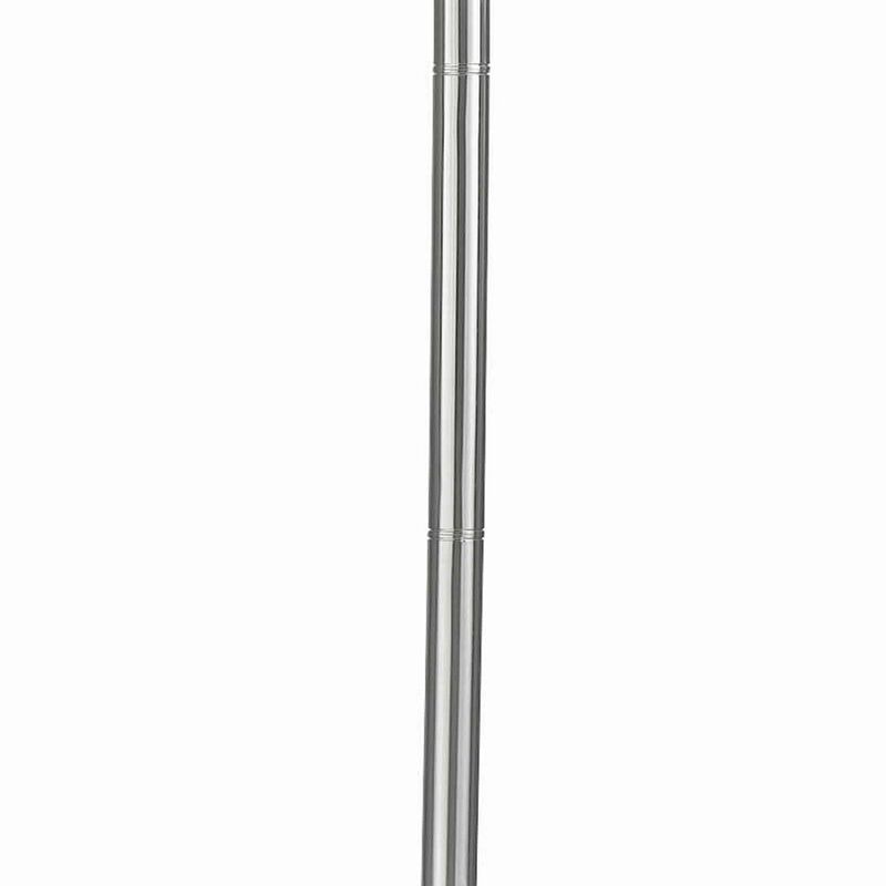 3 Way Torchiere Floor Lamp with Frosted Glass shade and Stable Base, White-Benzara