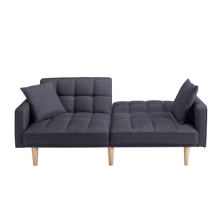 71.5 in. Dark Gray Polyester Twin Size Sofa Bed