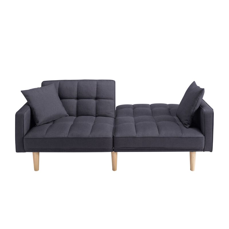 71.5 in. Dark Gray Polyester Twin Size Sofa Bed