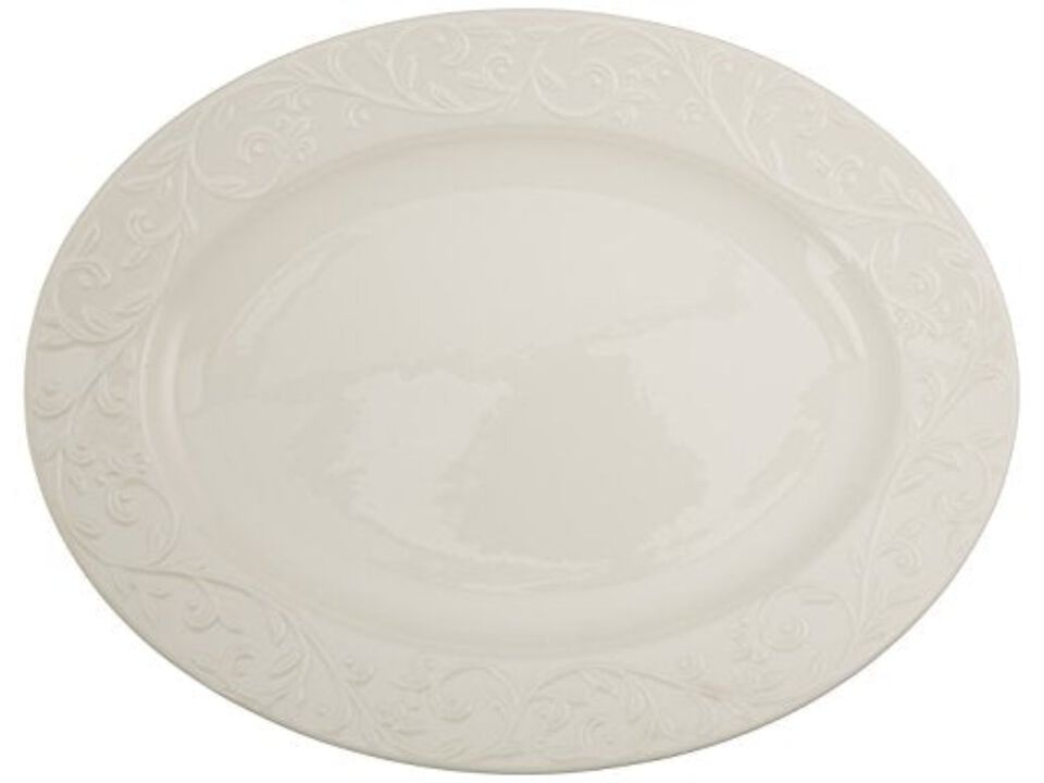 Lenox Opal Innocence Carved Large Oval Platter