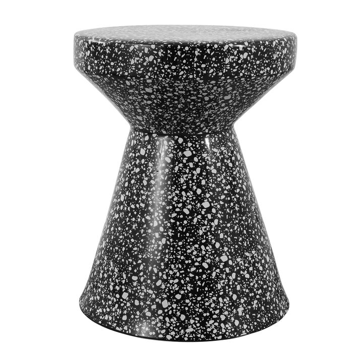 Xenia Modern Bohemian Terrazzo Indoor/Outdoor Drum Accent Table