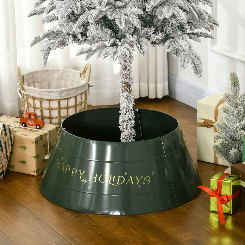 Christmas Tree Collar 26 Inch Metal Tree Ring Xmas Tree Skirt Decoration Green