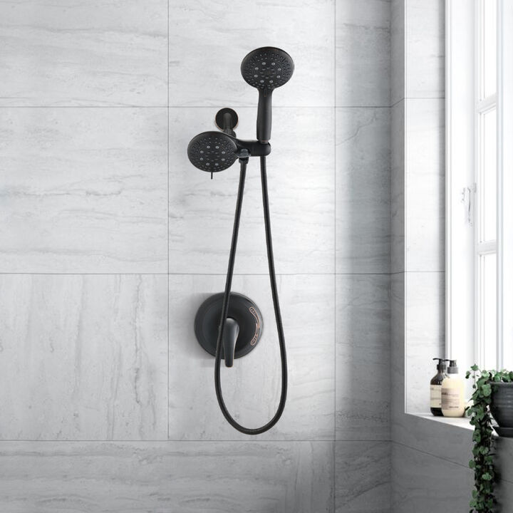 6 Function Rain Shower Head with Handheld - Valve Included
