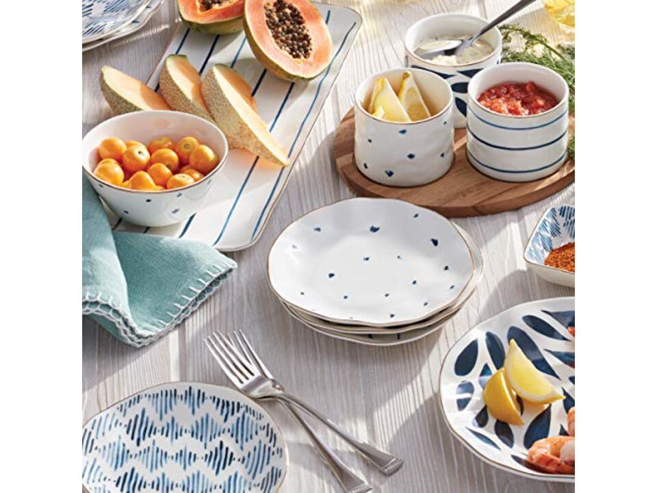 Lenox Blue Bay 4-Piece Tidbit Plate Set, 2.10 LB