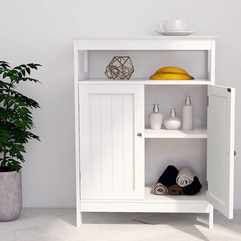 23.62 in. W. x 11.81 in. D x 31.5 in. H White Linen Cabinet with 2 Doors and 1 Shelf