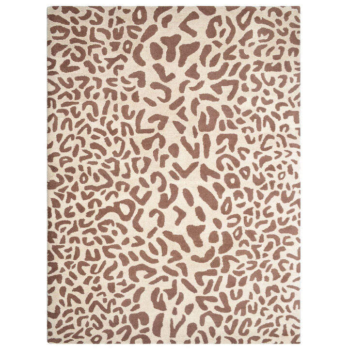 RUGSOTIC CARPETS HAND TUFTED WOOL ECO-FRIENDLY AREA RUGS  - 5'x8', Rectangle Shape, Camel & Brown, Contemporary Modern Design, High Pile Handmade Area Rugs for Living Room, Bed Room (K00229)