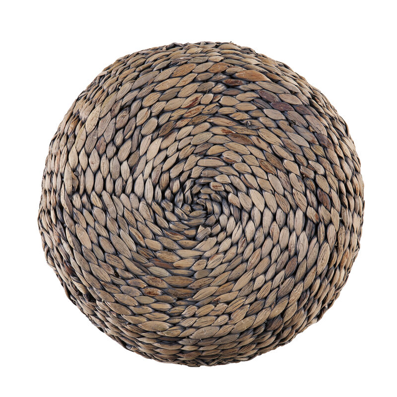 Rutina Backless Round Water Hyacinth 24" Stools 2pc Set