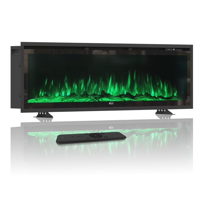 MONDAWE 60" Recessed Wall-mounted Freestanding Electric Fireplace with Remote Control