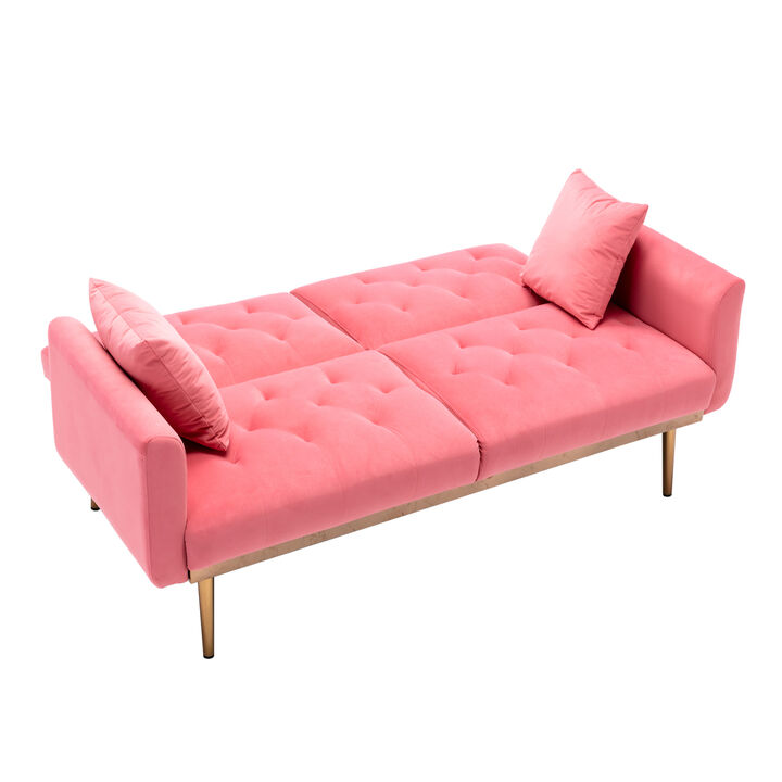 Velvet Sofa, Accent Sofa. Loveseat Sofa With Metal Feet