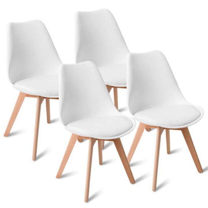 Set of 4 Mid Century Dining Side Armless Chairs