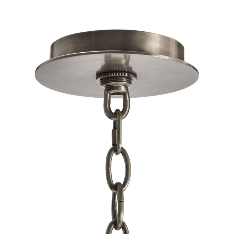 Acrylic And Nickel Ten-Light Chandelier