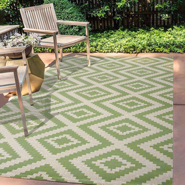 Sintra Diamond Tribal Blue/Gray Indoor/Outdoor Runner Rug