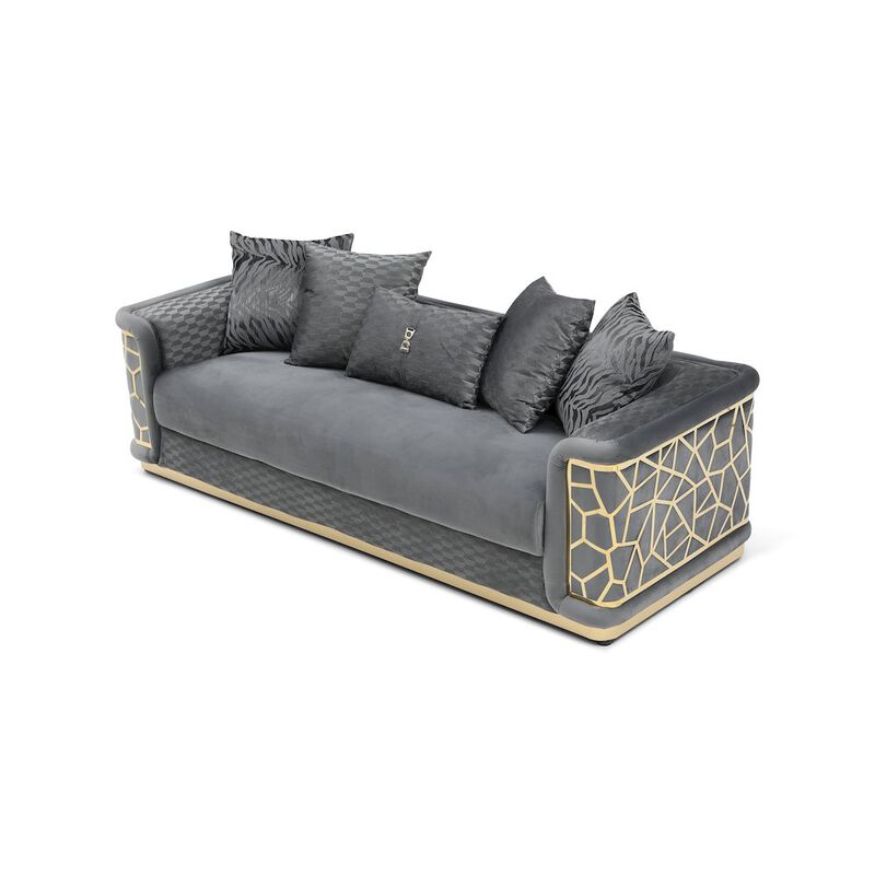 Glory Furniture Talia Sofa in Dark Gray Color
