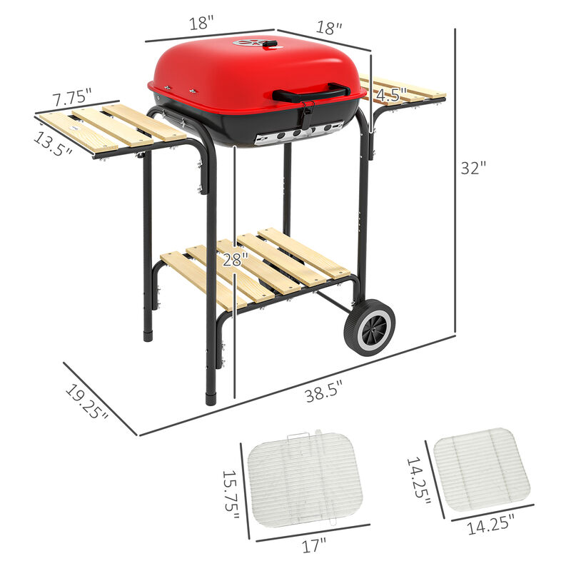 Streamdale Outsunny 24" Portable Charcoal Grill