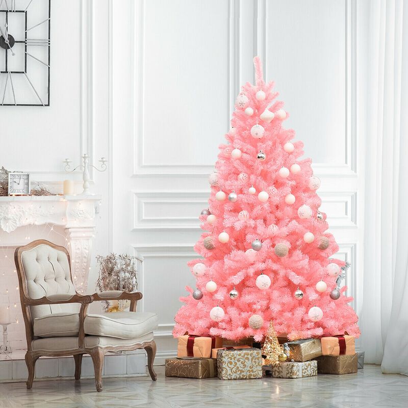 Artificial Hinged Spruce Full Christmas Tree with Foldable Stand for Convenient Storage and Festive Decor