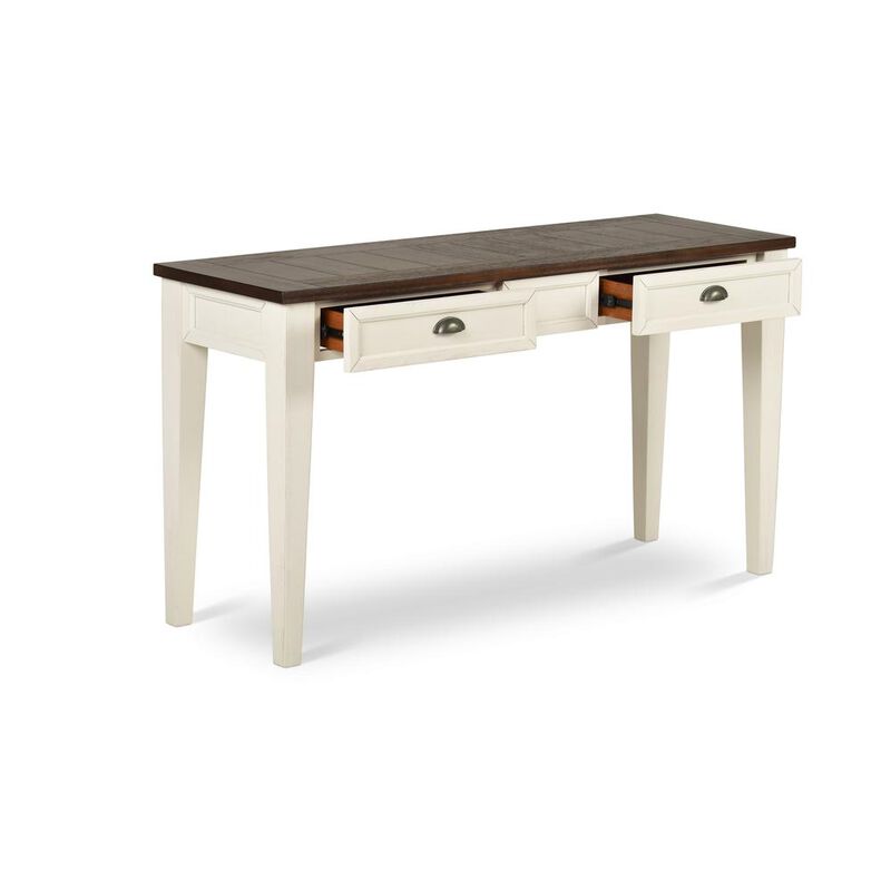 Cayla Sofa Table Dark Oak/White