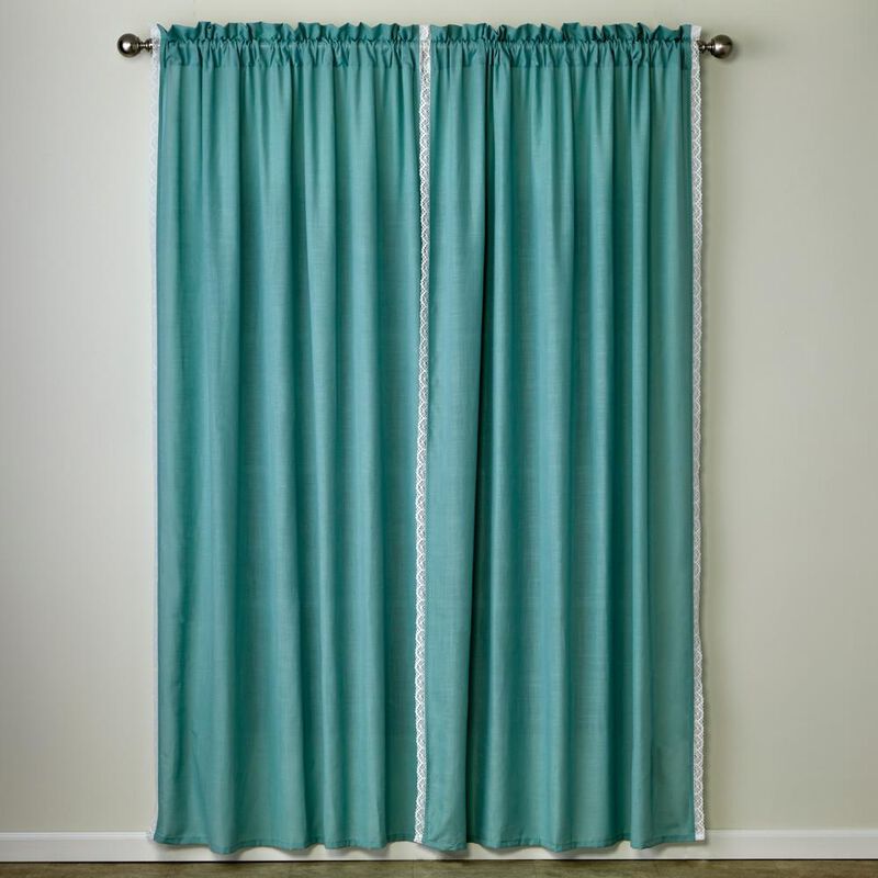 SKL Home By Saturday Knight Ltd Catherine Crochet Window Curtain Panel Pair - 2-Pack - 104X84", Teal