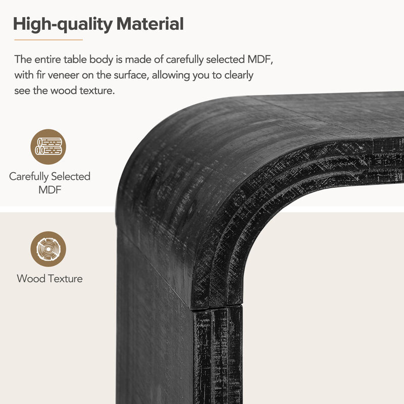 Merax Minimalist Coffee Table with Curved Edge