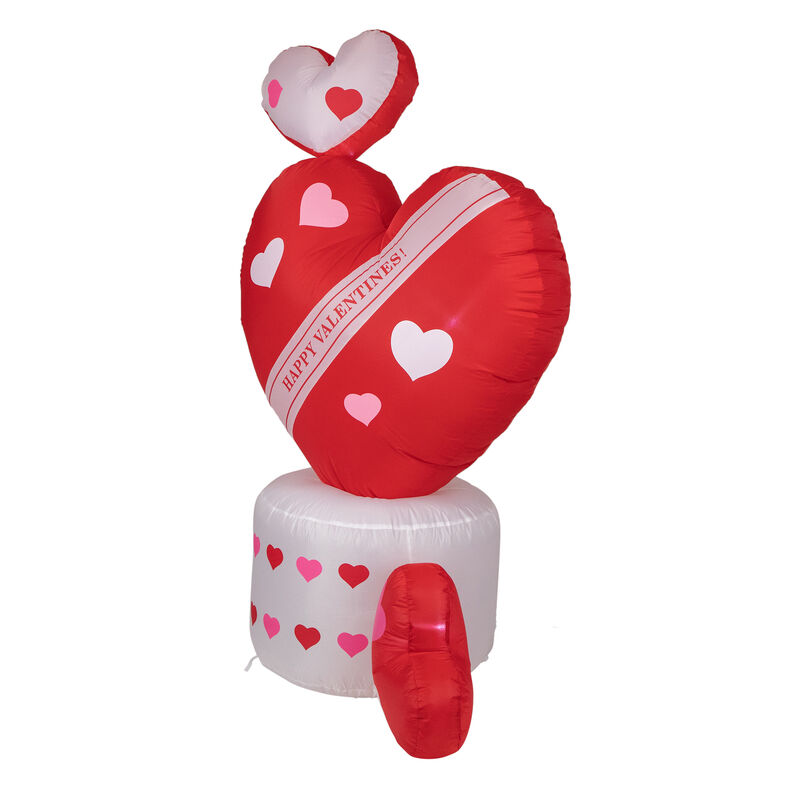 5' Inflatable Lighted Valentine's Day Rotating Heart Outdoor Decoration