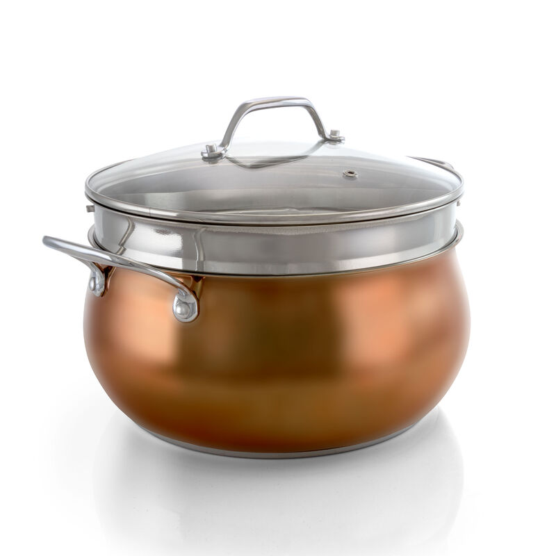 Oster Carabello 9 Piece Stainless Steel Cookware Combo Set in Copper