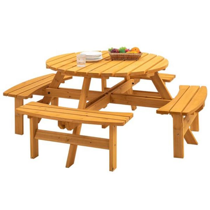 8-Person Picnic Table Large Outdoor Dining Table for Patio, Backyard & Garden