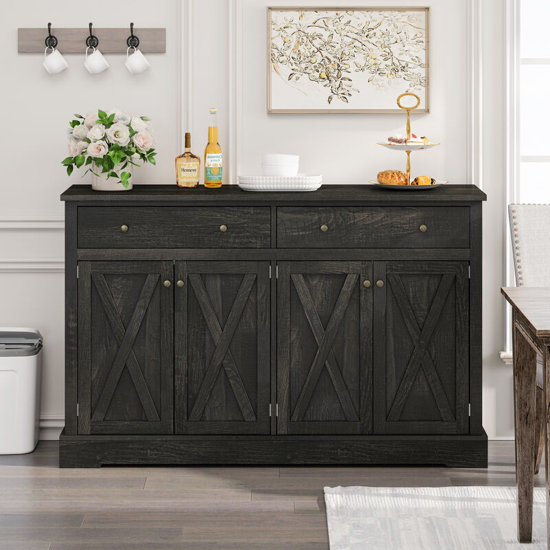 Merax Sideboard Cabinet with 2 Drawers and 4 Doors